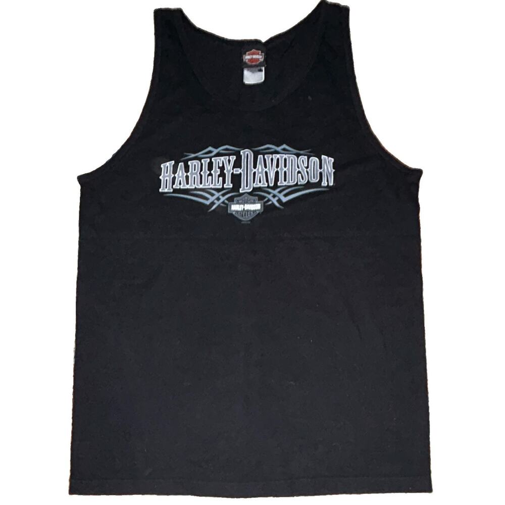 Harley-Davidson Motor CyclesL Black Tank Top Shirt Harley of Long Branch NJ ‘08